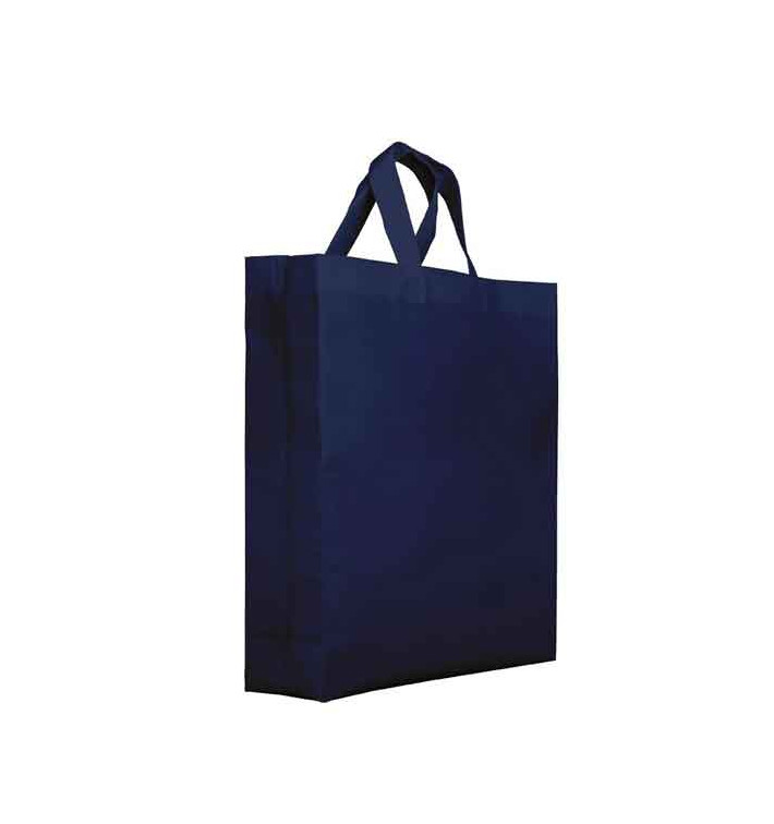 Niet geweven PREMIUM tas met korte hengsels hemelsblauw 25+10x30cm (25 stuks)