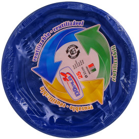 Assiette Creuse Plastique Ronde Octogonal Bleu Ø220 mm (25 Utés)