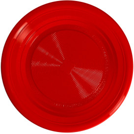 Assiette Amidon Maïs PLA Plate Rouge Ø220 mm (375 Utés)