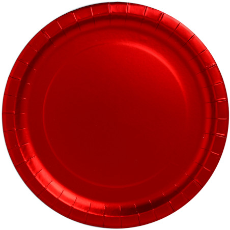 Assiette ronde Carton "Party" Rouge Ø34cm (3 Unités)