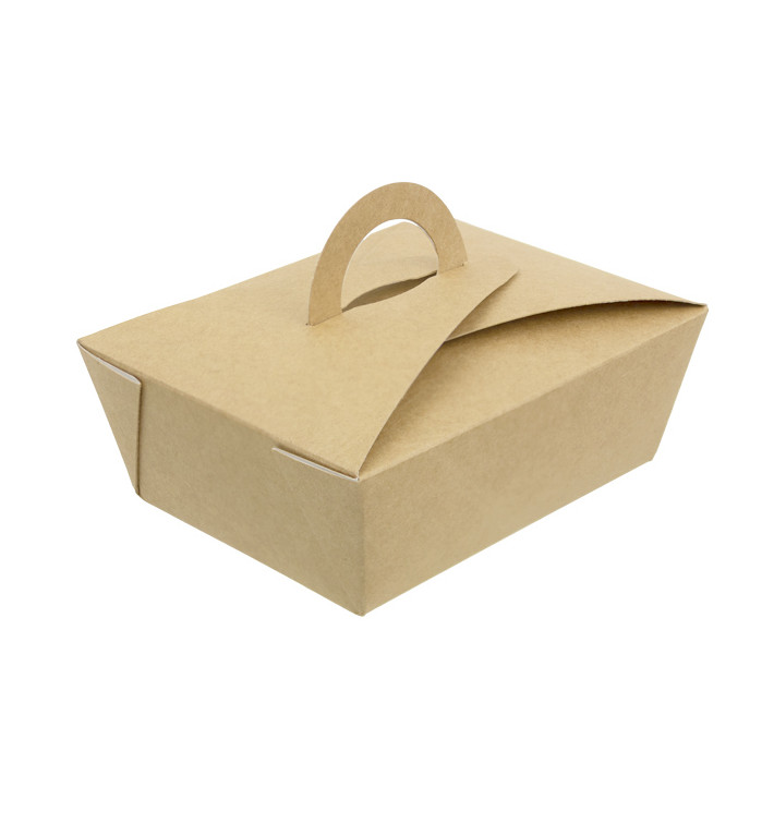 Boîte Kraft avec poignées "Gourmet Bag" 12x9x5cm (25 Utés)