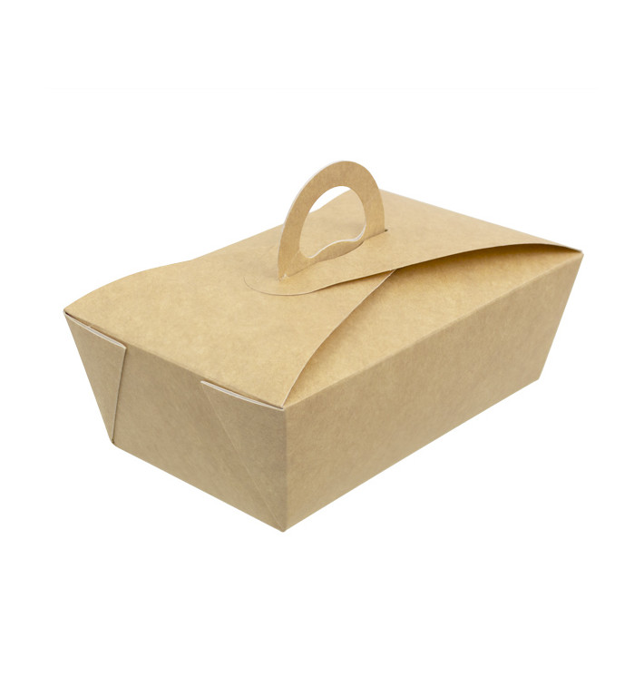 Boîte Kraft avec poignées "Gourmet Bag" 16x9,5x6cm (200 Utés)