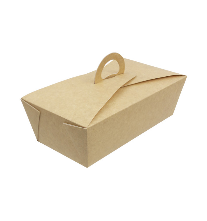 Boîte Kraft avec poignées "Gourmet Bag" 20x10x7cm (140 Utés)