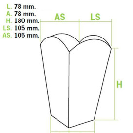 Paper Popcorn Box Medium Size Kraft 90g 7,8x10,5x18cm (350 Units)