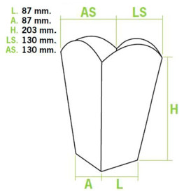 Paper Popcorn Box Large Size Kraft Kraft 150g 8,7x13x20,3cm (25 Units)