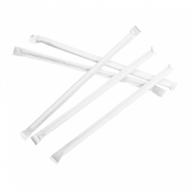 Paille Papier Blanc Emballée Blanc Ø8mm 20cm (4800 Utés)