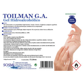 Gel sanitaire hydroalcoolique antibactérien 5000ml (1 Uté)