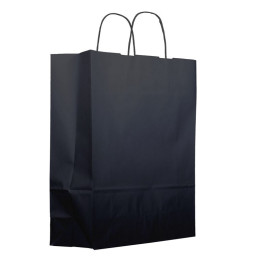 Sac en papier SOS Noir avec Anses 100g 25+11x31cm (25 Utés)