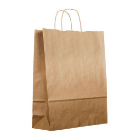 Sac en papier avec Anses KRAFT 100g 25+11x31cm (200 Utés)