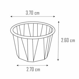 Geplooide papieren souffle beker 22ml (250 stuks) 