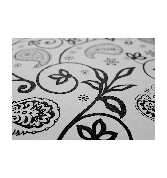 Nappe en papier 1,2x1,2m "Cachemire Noir" 37g (300 Unités)