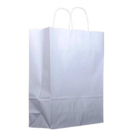 Sac en papier Blanc avec Anses KRAFT 100g 32+12x41cm (200 Utés)