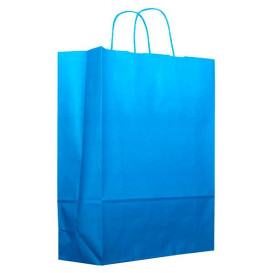 Sac en Papier Turquoise avec Anses 80g 26+14x32 cm (25 Utés)