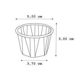 Geplooide papieren souffle beker 37ml (250 stuks) 