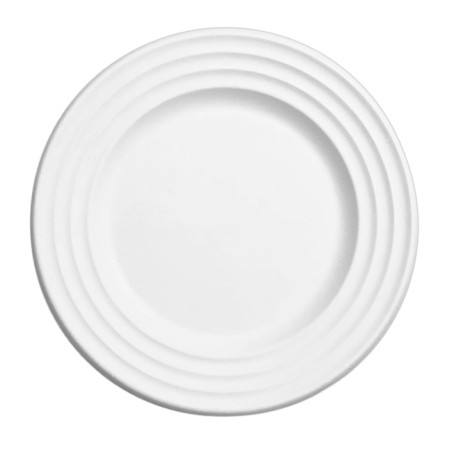 Assiette Canne à Sucre Premium Wave Blanc Ø18cm (50 Unités)