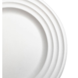 Assiette Canne à Sucre Premium Wave Blanc Ø26cm (400 Unités)