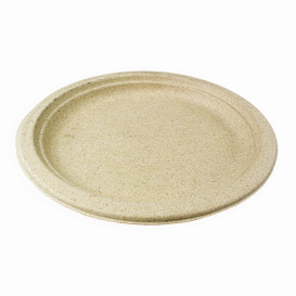 Assiette en Son de Blé Naturel Ø23cm (50 Unités)