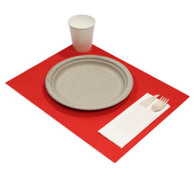 Set de Table en Non-Tissé PLUS Rouge 30x40cm (400 Utés)