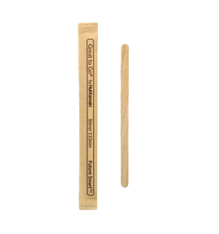 Agitateur en Bois Naturel pour Café Emballé 11cm (10000 Utés)