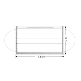 Masque Chirurgical avec élastiques 3 Plis Type IIR Bleu (50 Utés)