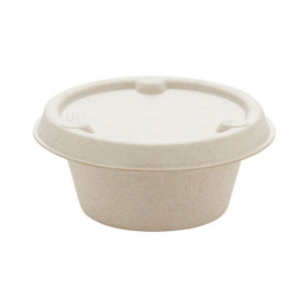 Suikerriet Deksel Container 60ml Naturel Ø6,0cm (100 stuks)