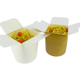 Papieren Take-Out Container 100% ECO Wit 16Oz/480ml (50 stuks)