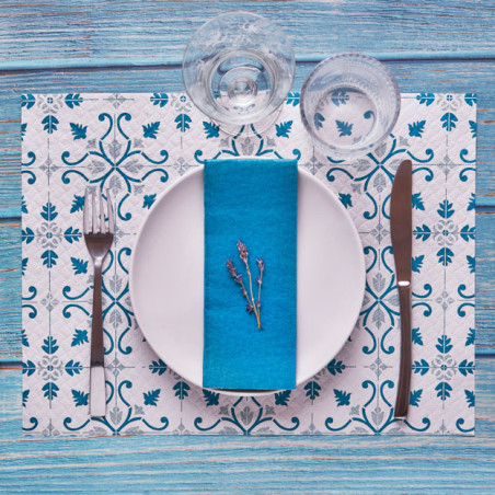 Set de Table papier 30x40cm "La Valenciana" Turquoise 40g/m² (1000 Utés)