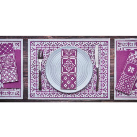 Serviette Papier Molletonnée 1/8 33x40cm "Alhambra" Aubergine (2000 Utés)