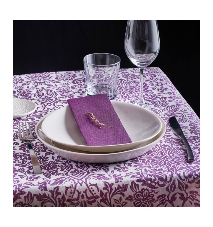 Nappe Rouleau en Airlaid 0,4x48m "Versailles" Aubergine 50g/m² P30cm (6 Utés)