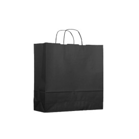 Sac en papier Kraft Noir avec Anses 100g 22+9x23cm (200 Utés)