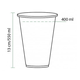 Gobelet PLA Bio Transparent 550ml Ø9,5cm (1120 Unités)