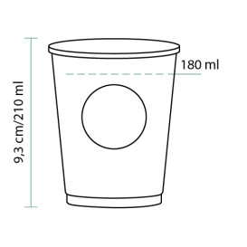 Gobelet Carton Ecologique PLA BioWare 8Oz/240ml Ø7,0cm (100 Utés)