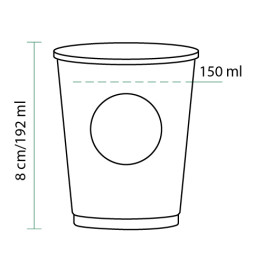 Papieren beker PLA Vending "Biologisch" 6Oz/192ml Ø7,0cm (100 stuks) 