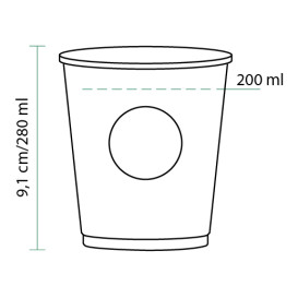 Gobelet Carton Cupmatic 9 Oz/280ml Ø8,0cm (50 Utés)