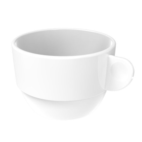 Tasse Réutilisable Durable SAN “Cappuccino” Blanche 166ml (6 Utés)