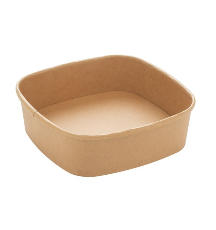 Pot Carré en Carton Kraft 750ml 17x17x5cm (50 Utés)