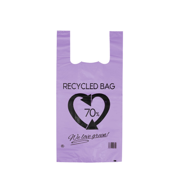 Plastic Hemddraagtassen 70% Gerecycled Lila 42x53cm 50µm (1.000 stuks)