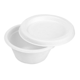 Couvercle Pot Canne à Sucre Bagasse Blanc 60ml (2500 Utés)