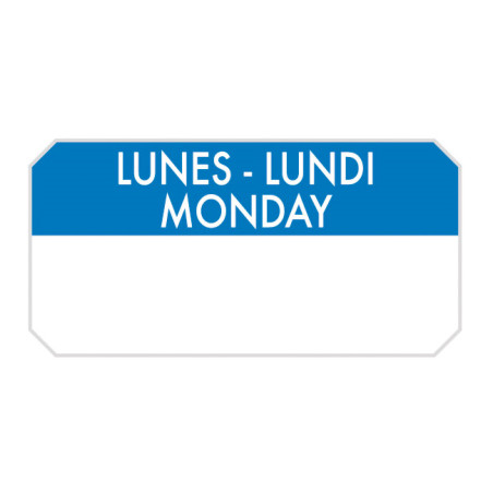 Étiquettes Jours de la Semaine pour Aliments "Lundi" 5x2,5cm (1.000 Utés)