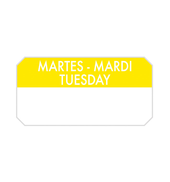 Rechthoekige Zelfklevende Rol "Tuesday" 5x2,5cm (1.000 Stuks)