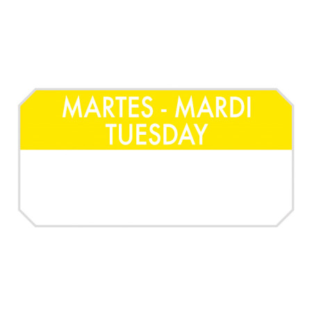 Voedseletiketten Daglabels "Tuesday" 5x2,5cm (1.000 Stuks)