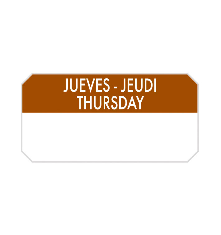 Rechthoekige Zelfklevende Rol "Thursday" 5x2,5cm (1.000 Stuks)