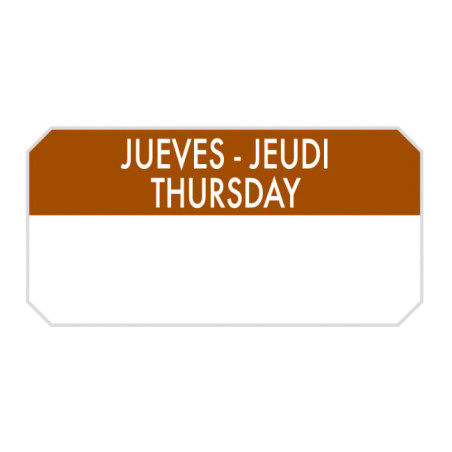 Voedseletiketten Daglabels "Thursday" 5x2,5cm (1.000 Stuks)