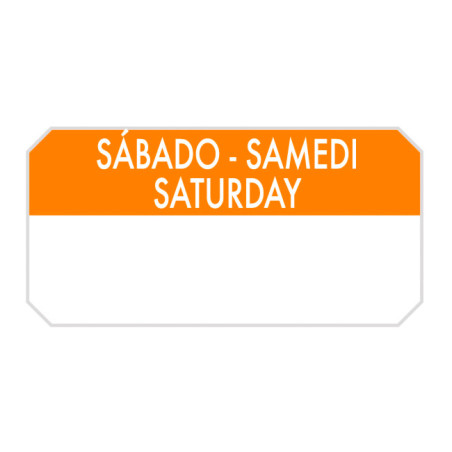 Étiquettes Jours de la Semaine pour Aliments "Samedi" 5x2,5cm (1.000 Utés)