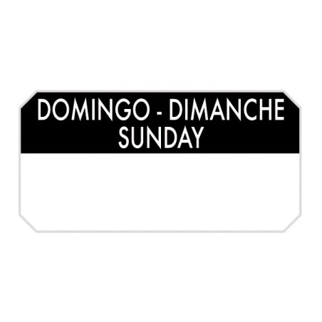 Étiquettes Jours de la Semaine pour Aliments "Dimanche" 5x2,5cm (1.000 Utés)