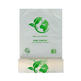 Rol van plastic zakken 100% Biologisch afbreekbaar 25x37cm (500 stuks)