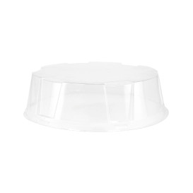 Cloche à Plateau Gâteaux APET Transparent Ø20x6cm (10 Utés)