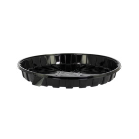 Plastic Cakeplak Container APET Zwart Ø28,5cm (10 Stuks)