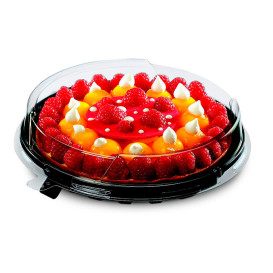 Cloche à Plateau Gâteaux APET Transparent Ø18x6cm (210 Utés)