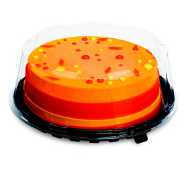 Cloche à Plateau Gâteaux APET Transparent Ø28,5x8cm (10 Utés)